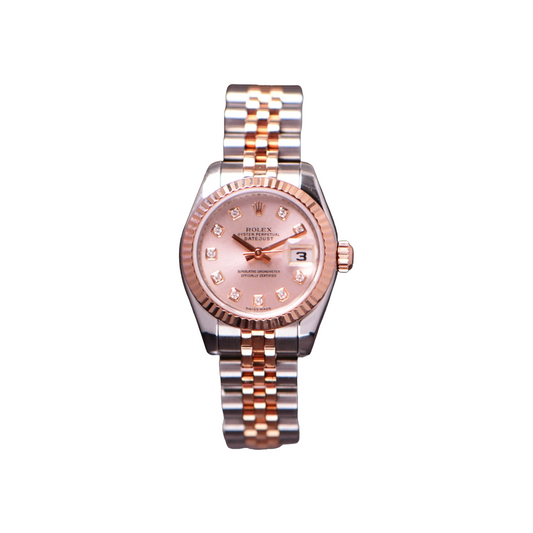 Rolex Datejust Steel Pink Diamond Dial Ladies Watch