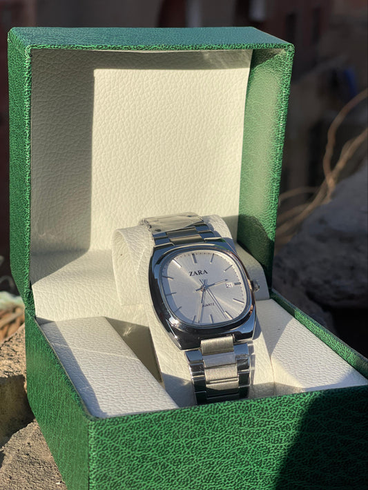 Zara Men’s Silver-Tone Octagonal Quartz Watch
